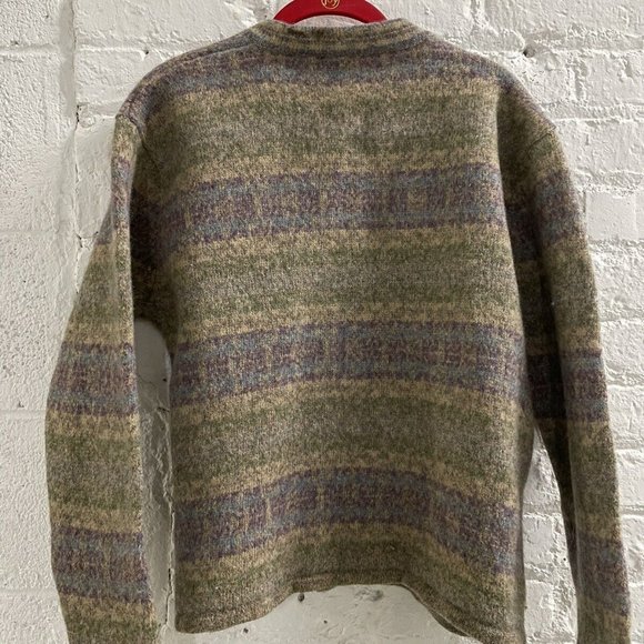 Plaid Wool Cardigan Sweater - Picture 2 of 4